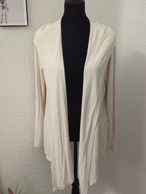 Splendid Cream Open-Front Lightweight Cardigan